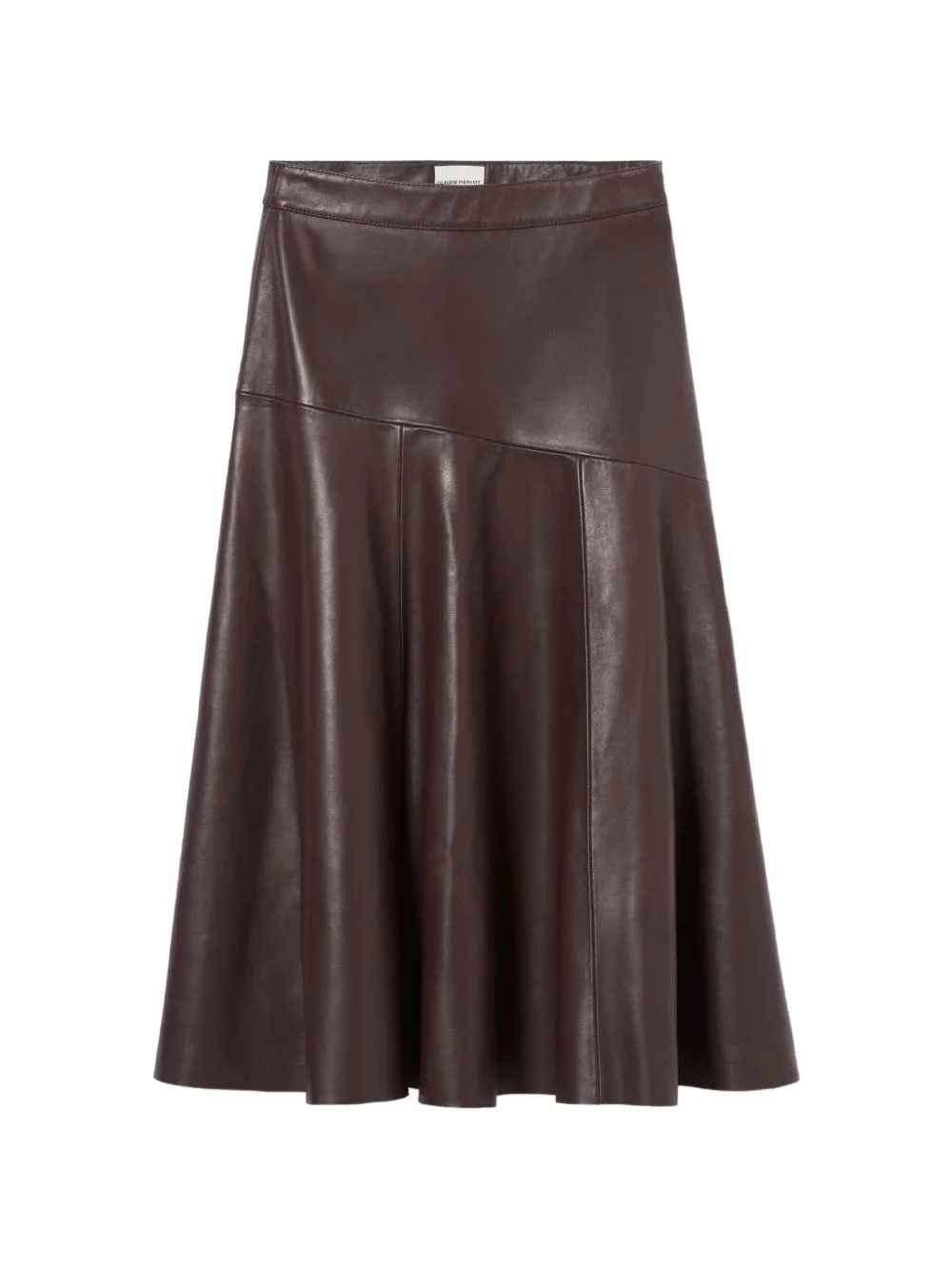 mid-length leather skirt - 1