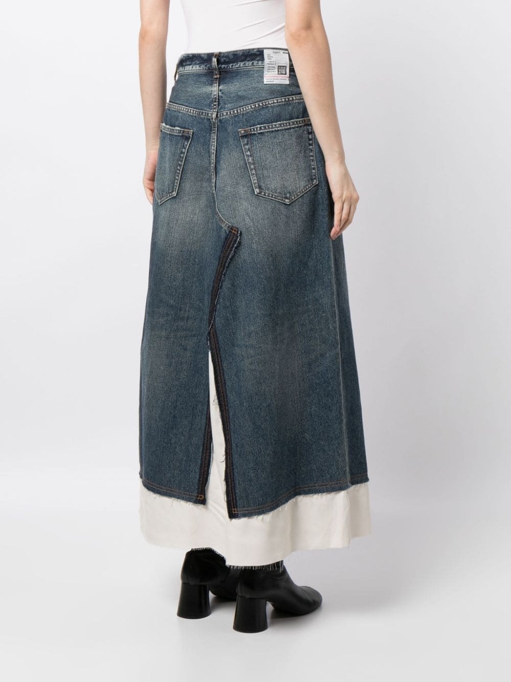 layered denim flared skirt - 4