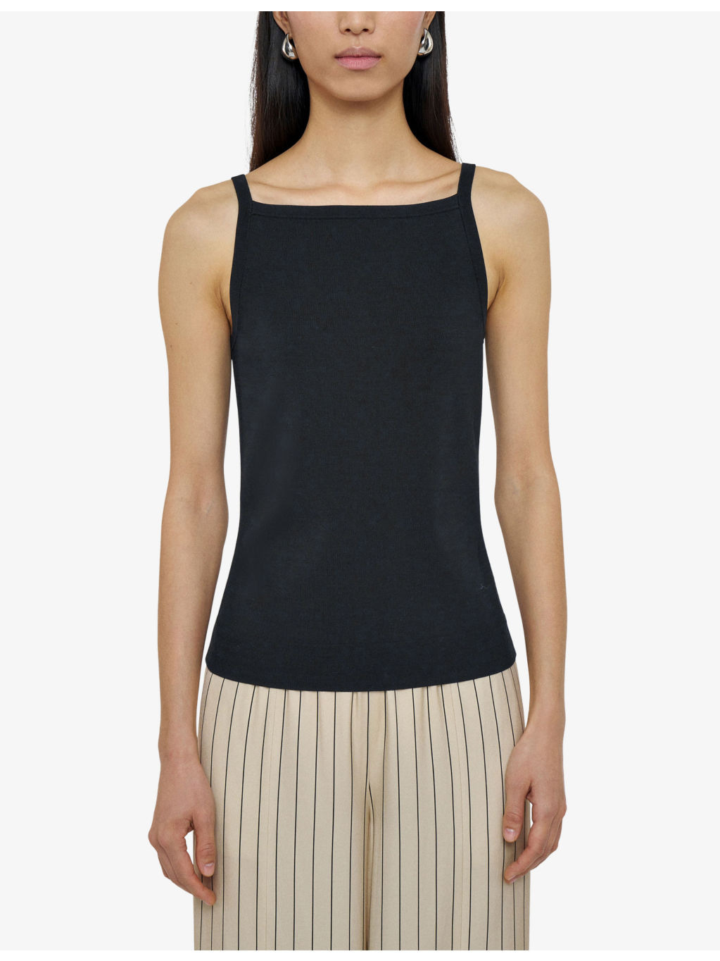 Square-Neck Slim-Fit Stretch-Knit Vest - 3