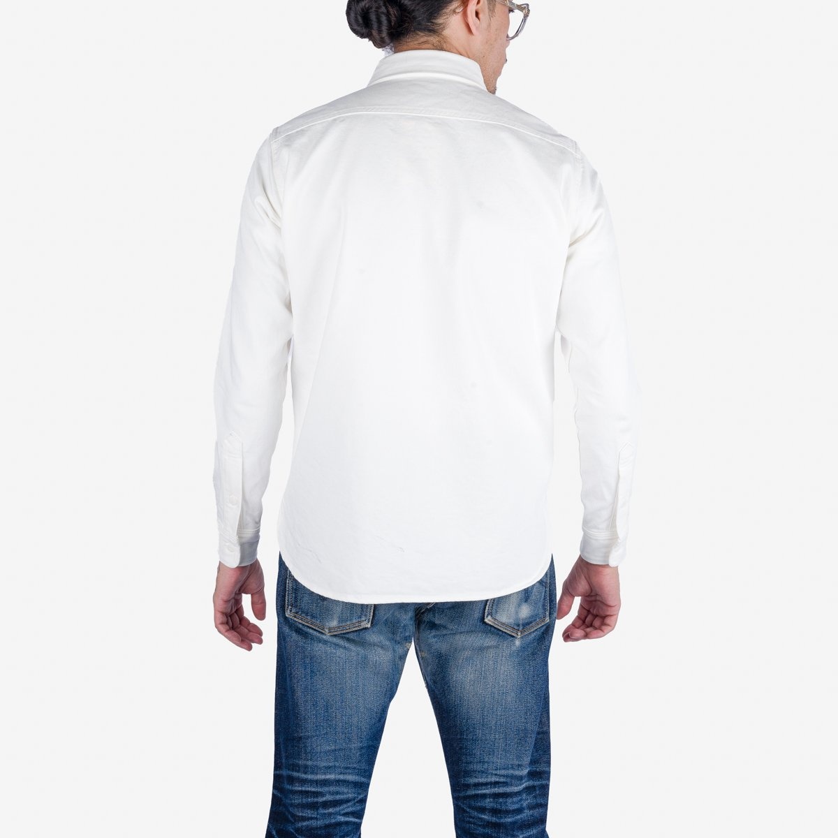 IHSH-391-WHT 13.5oz Denim Work Shirt - White - 4