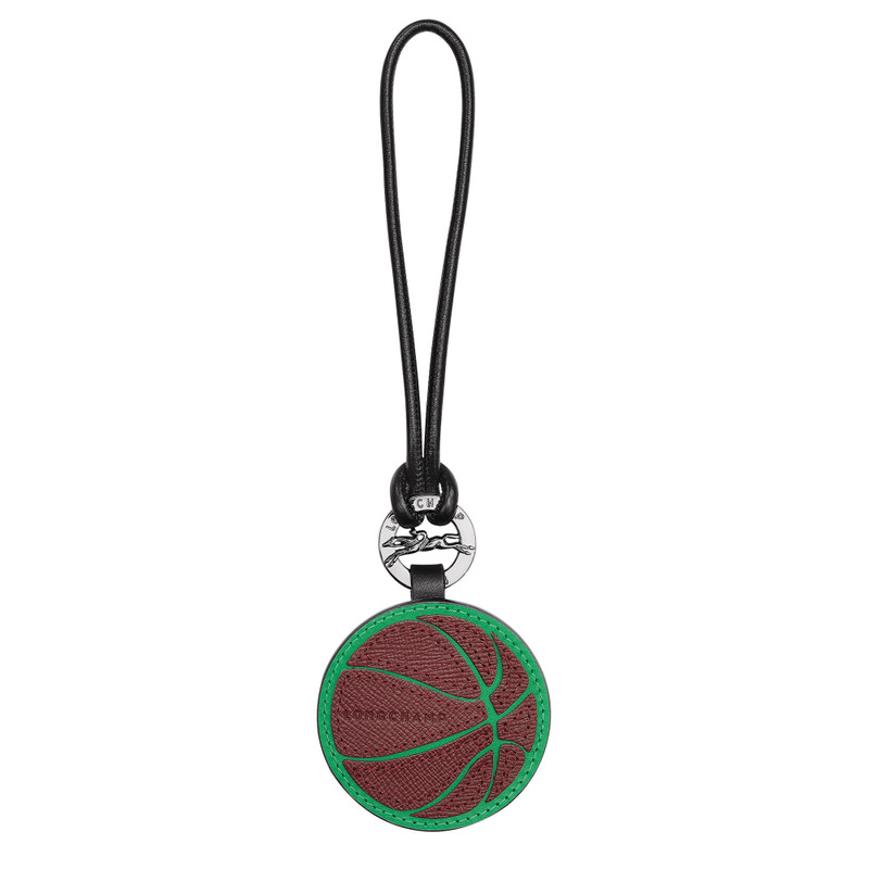 Long-Dribble Key ring Green/Burgundy - Leather 1