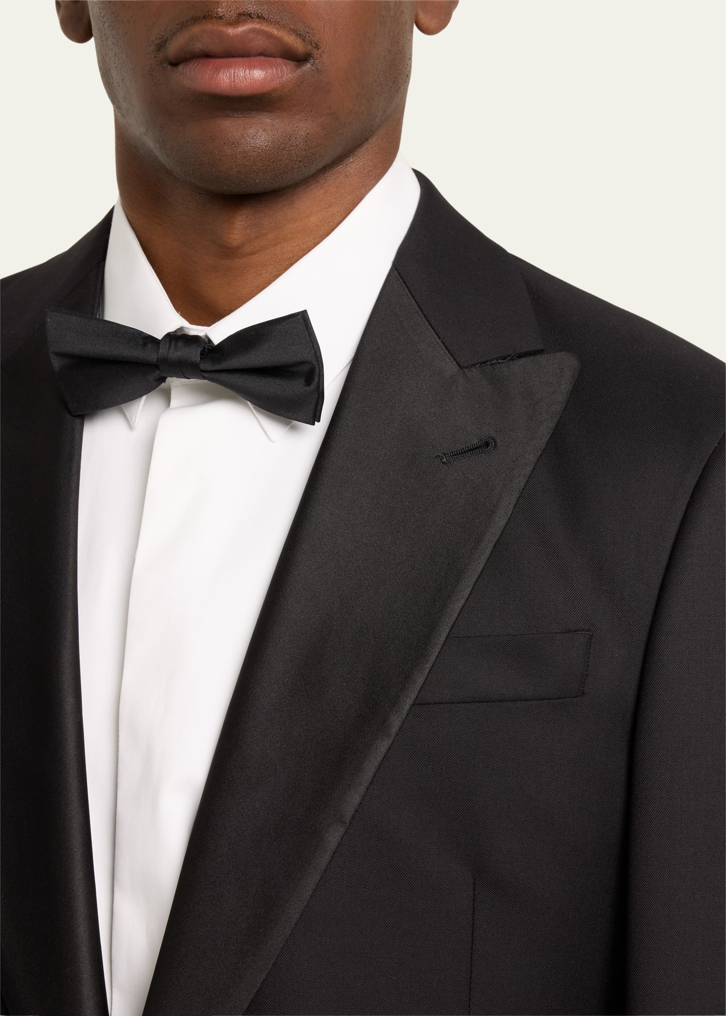 Men's Wool Satin-Lapel Two-Piece Tuxedo Set - 5