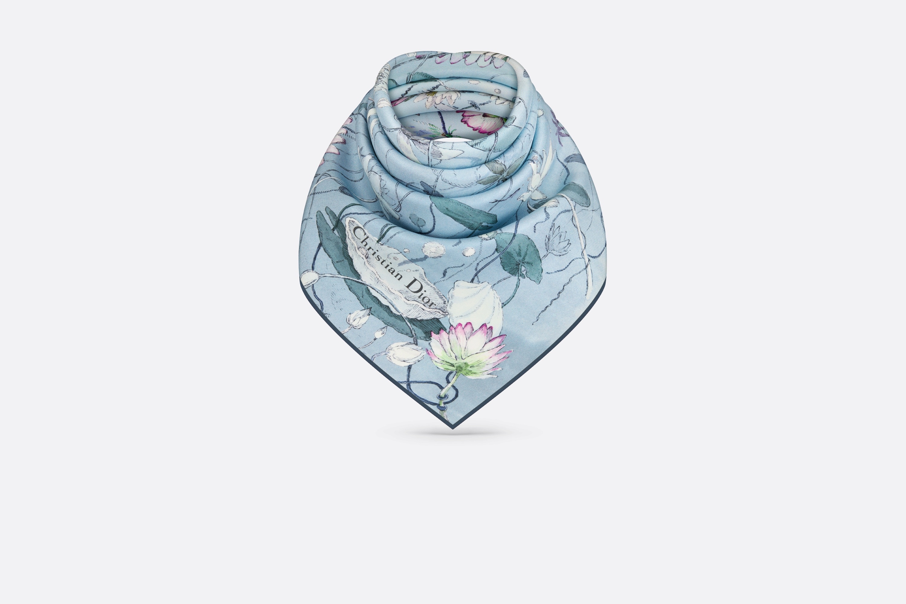 Le Bal des Fleurs Nénuphar 70 Square Scarf - 2