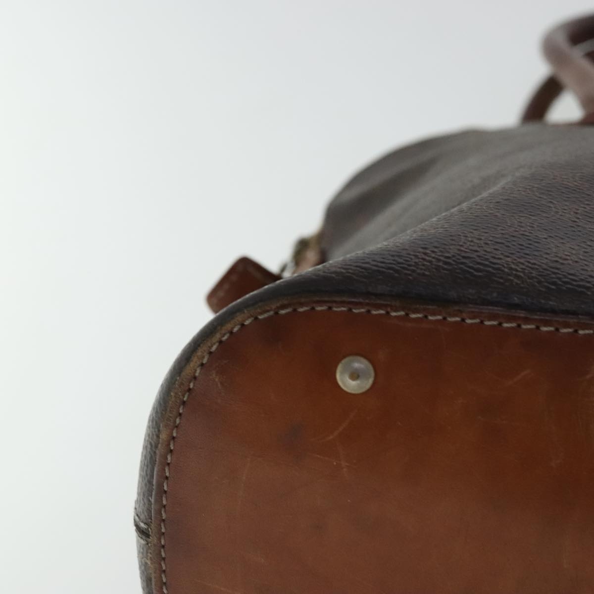CELINE Macadam Canvas Hand Bag Pvc Leather Gold Brown - 15