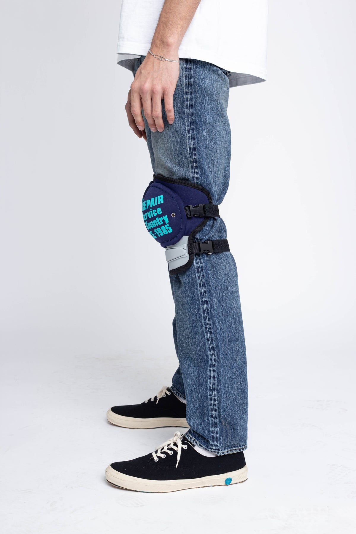 DENIM REPAIR Knee Pad - Navy X Grey - 2