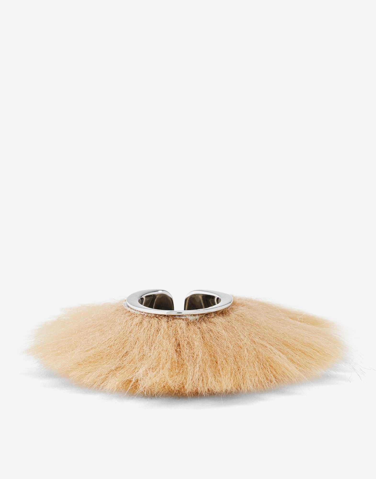 Faux fur and brass ring - 1
