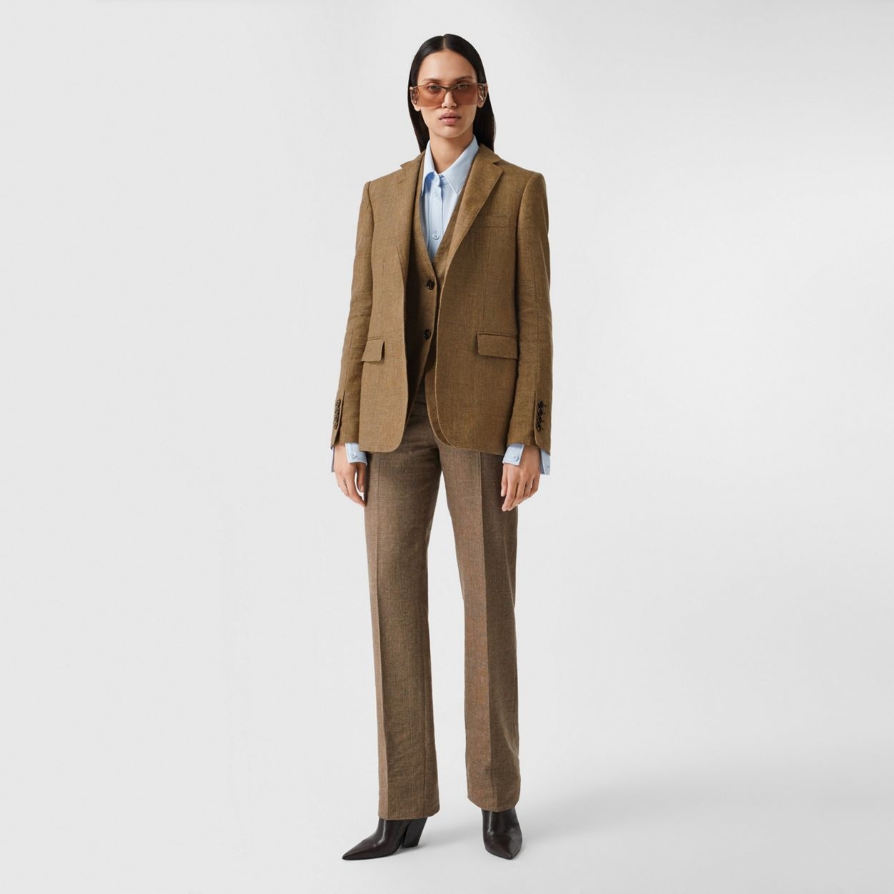 Linen Wool Cashmere Reconstructed Tailored Jacket - 2