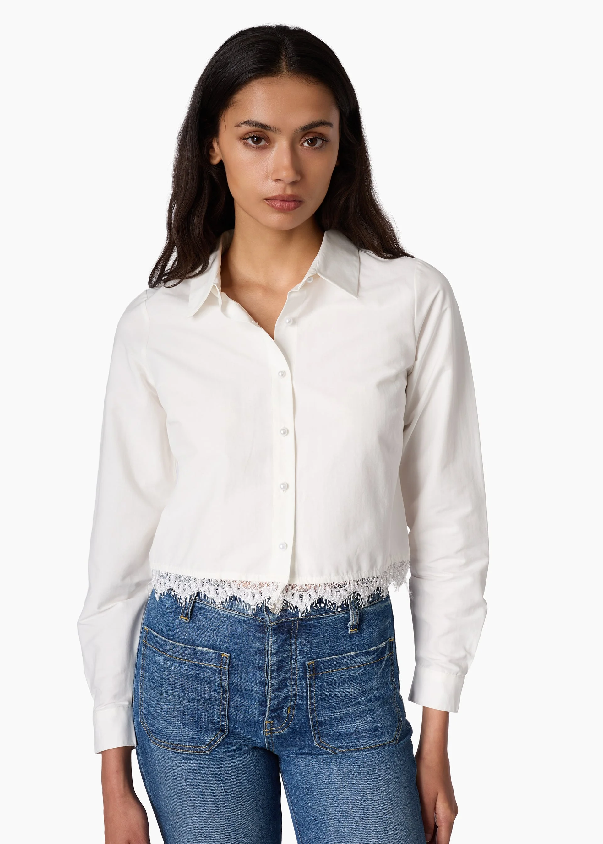 LAYA COTTON POPLIN TOP WHITE - 1