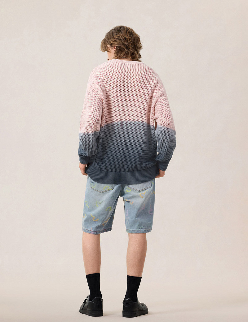 All-over Seagull Jacquard Denim Shorts 6