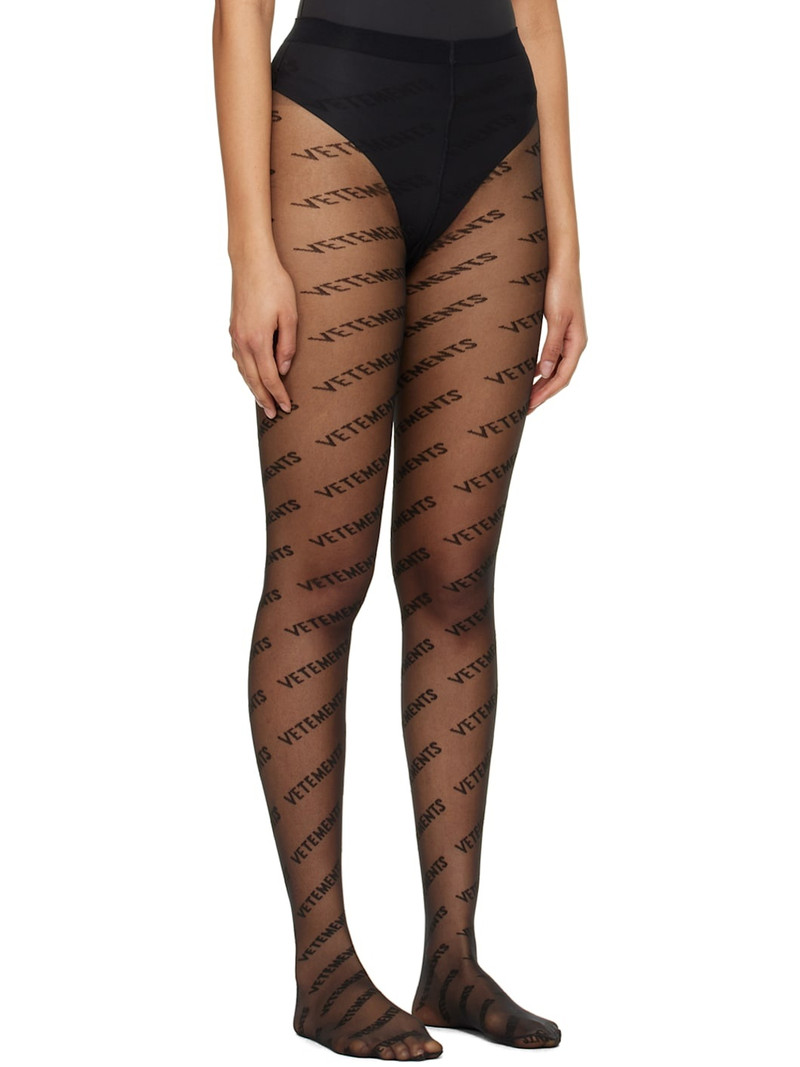 VETEMENTS Black Wolford Edition Monogram Logo Tights outlook
