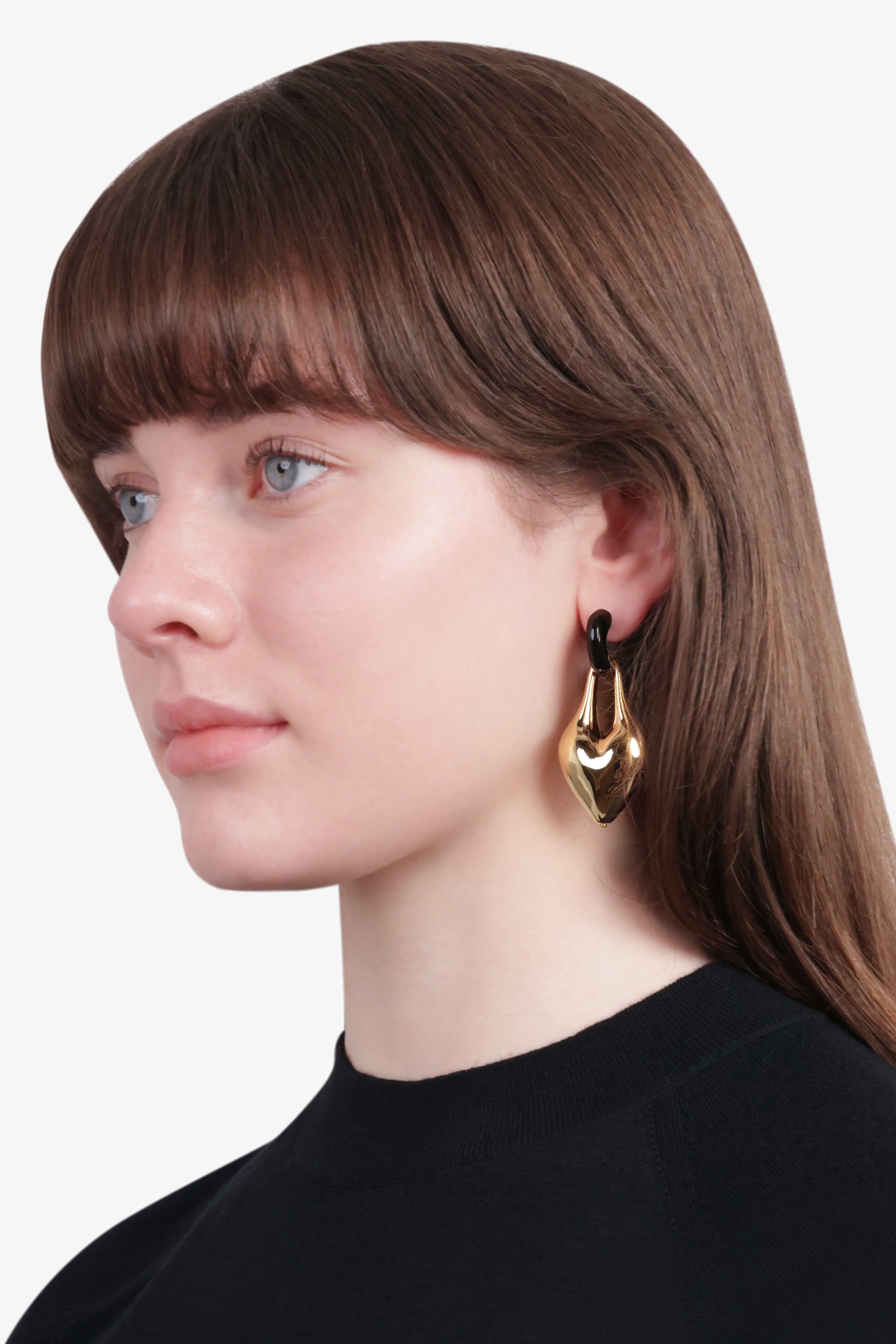 DRIPPING HEART EARRINGS | GOLD/BLACK - 3