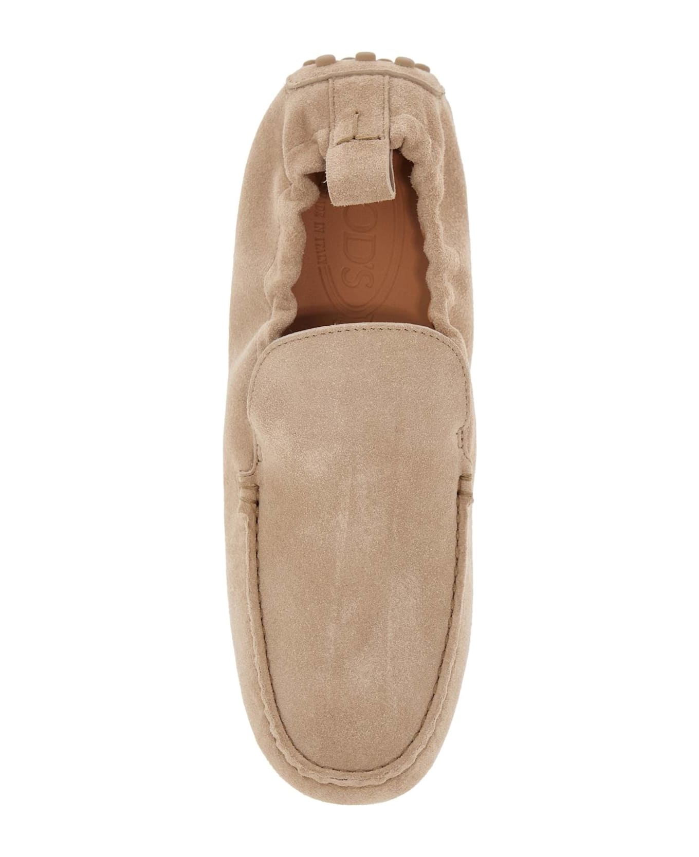 Gathered Leather Slippers In Cord Color - 2