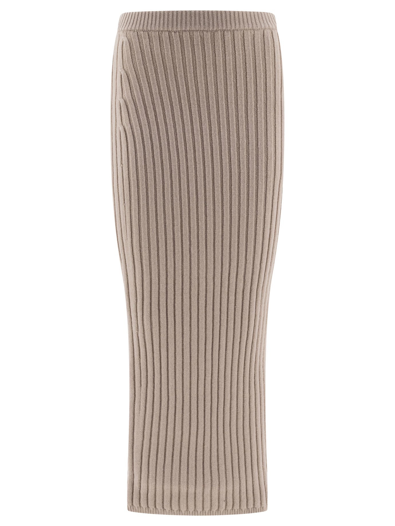 Wool And Cashmere Knit Skirt Skirts Beige - 1