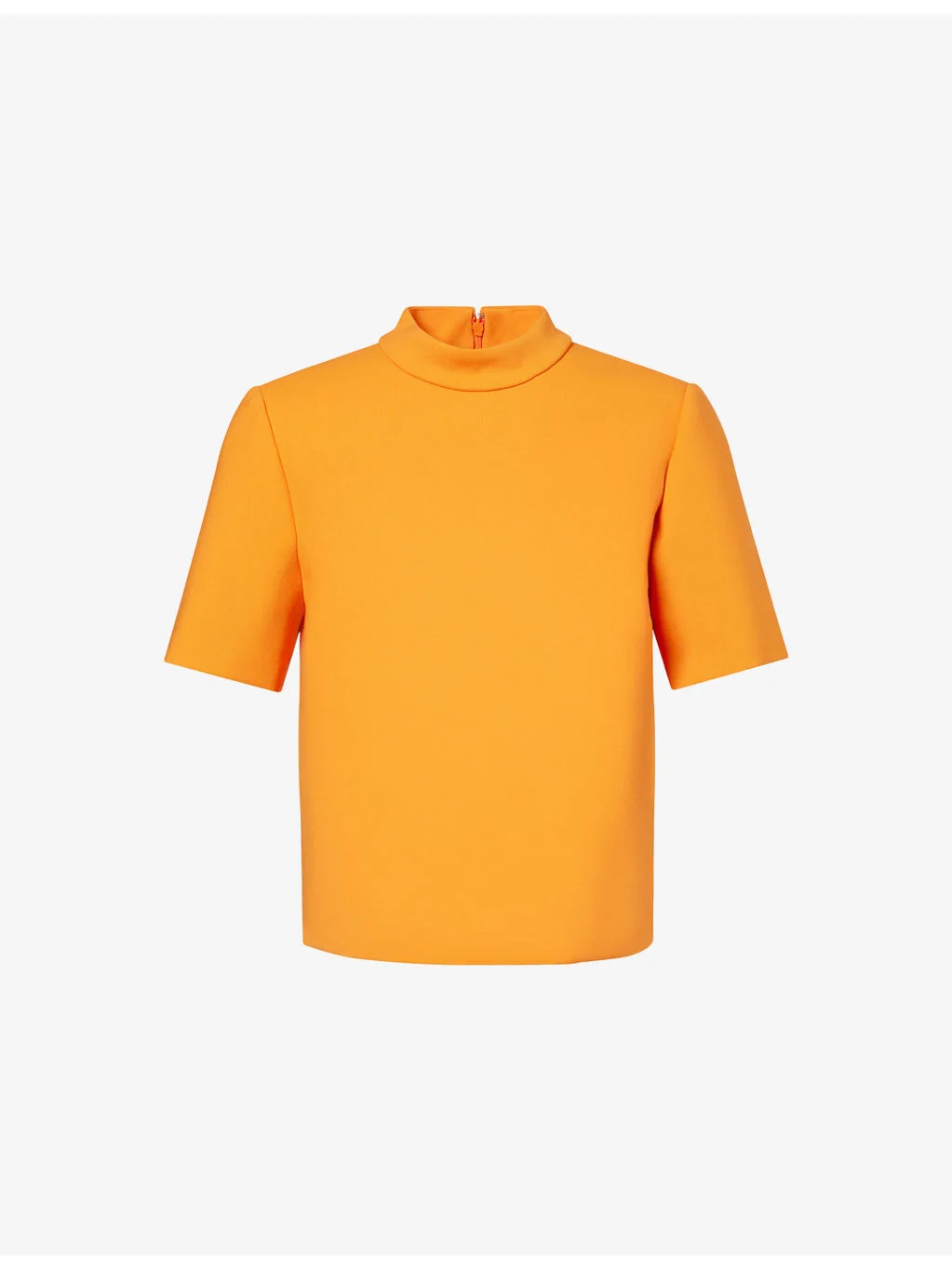 Mock Neck Cropped Wool-Blend Top - 1