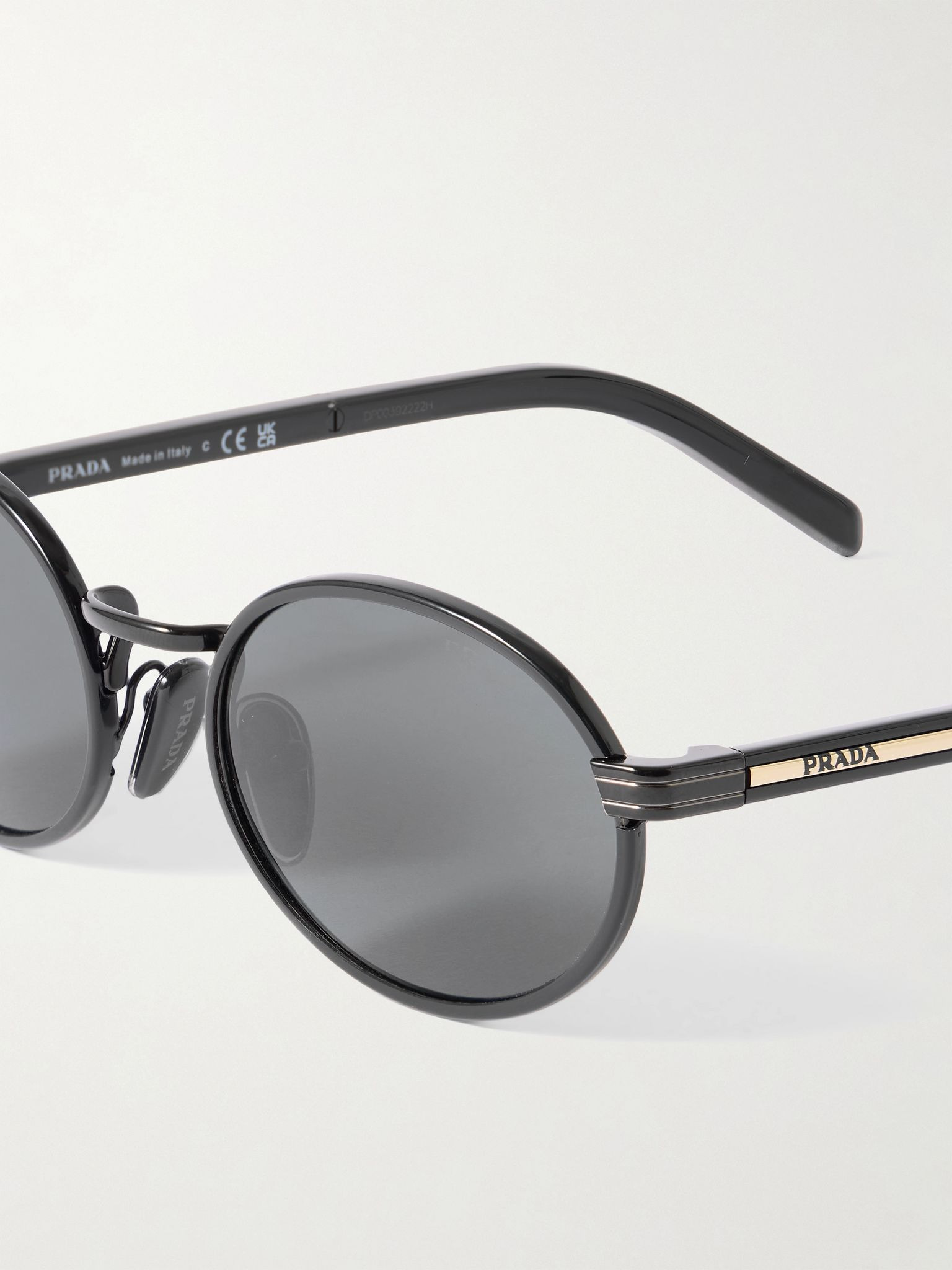 Oval-frame metal sunglasses Black - 4