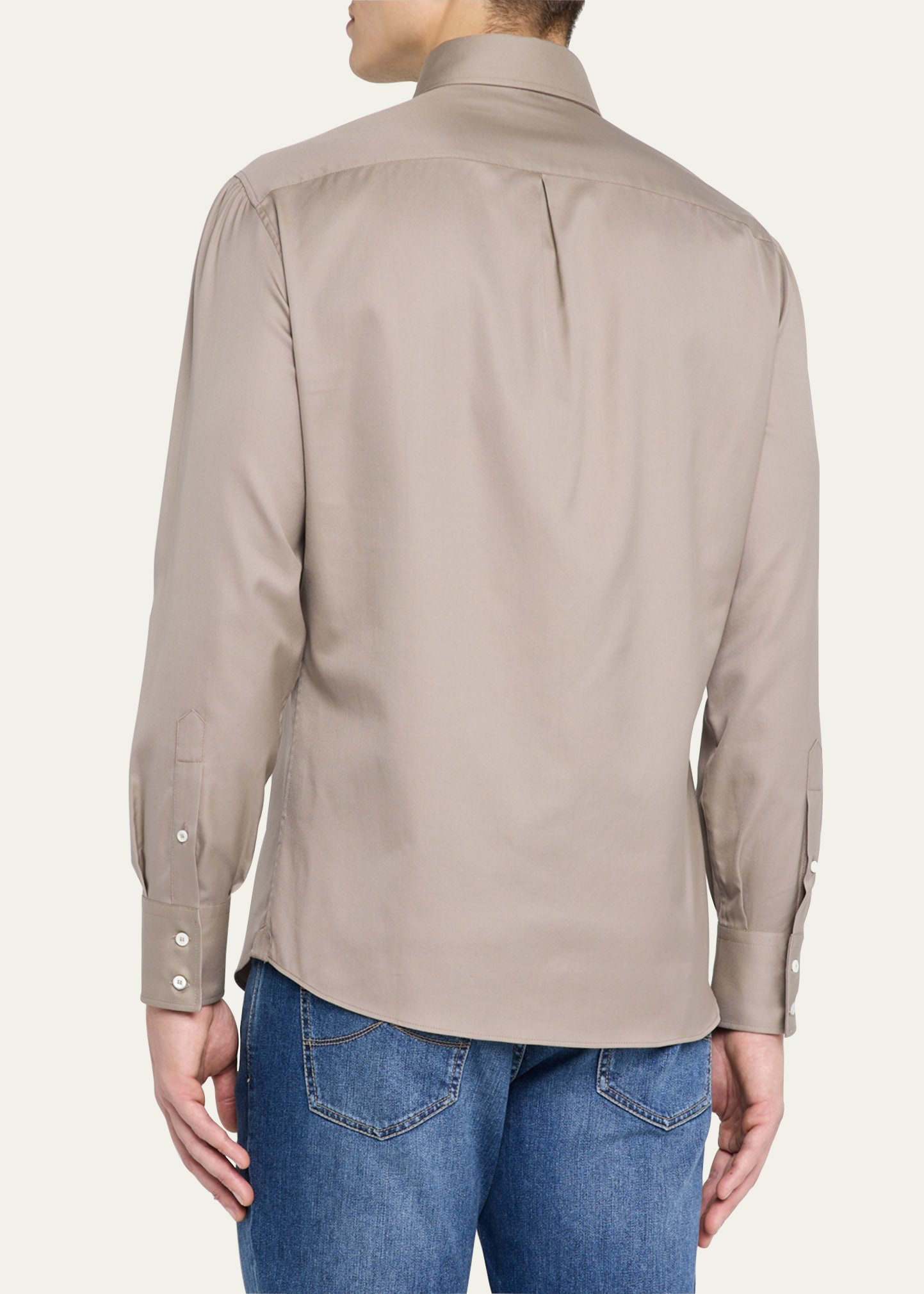 Men's Cotton Twill Casual Button-Down Shirt - 3