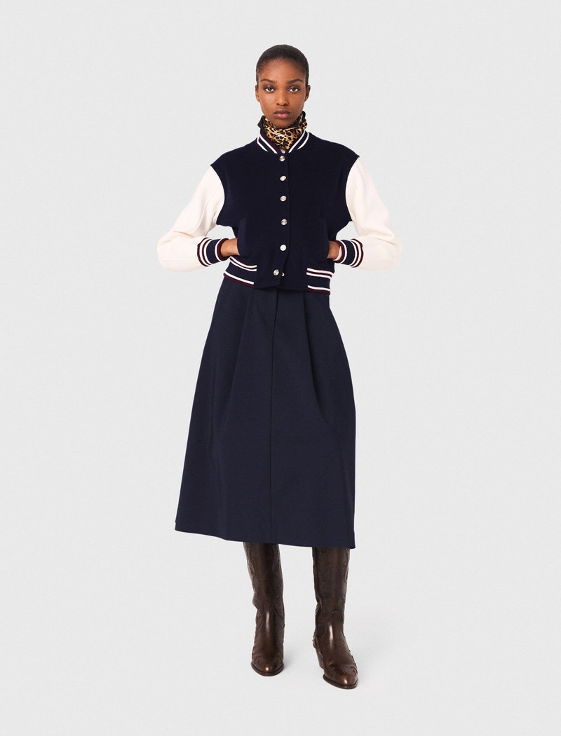 maje Mixed fabric bomber outlook