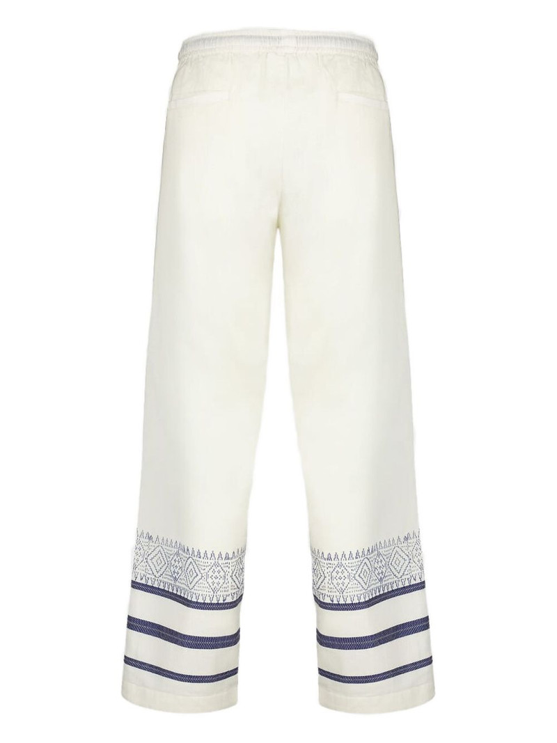 baziszt striped drawstring straight-leg trousers outlook