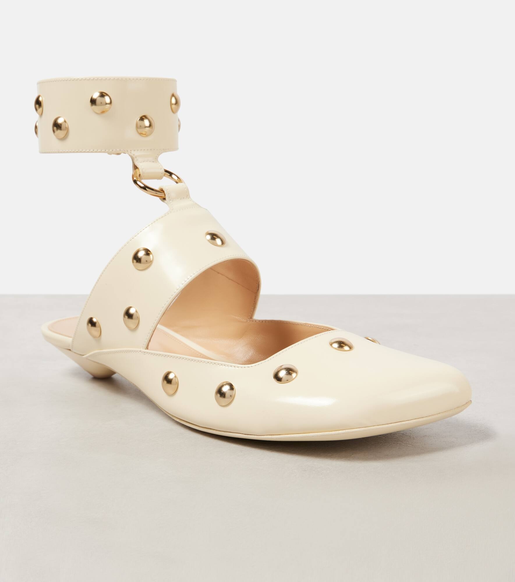 Jade studded leather sandals - 5