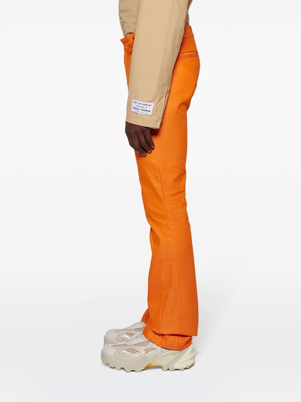 cotton-twill flared chinos - 4