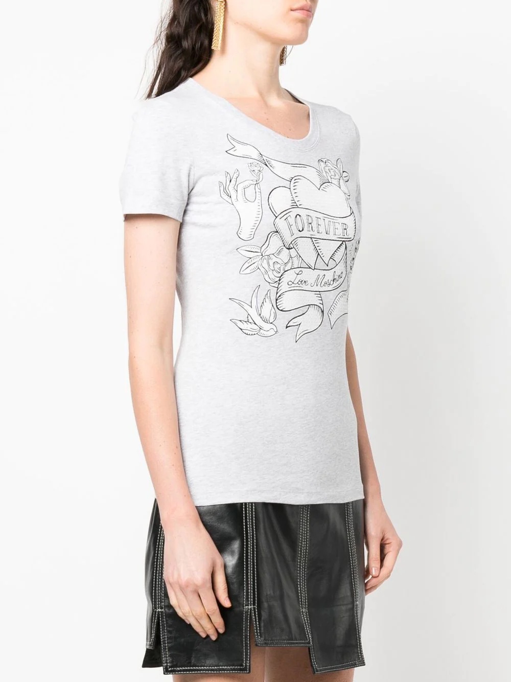 heart-print short-sleeved T-shirt - 5