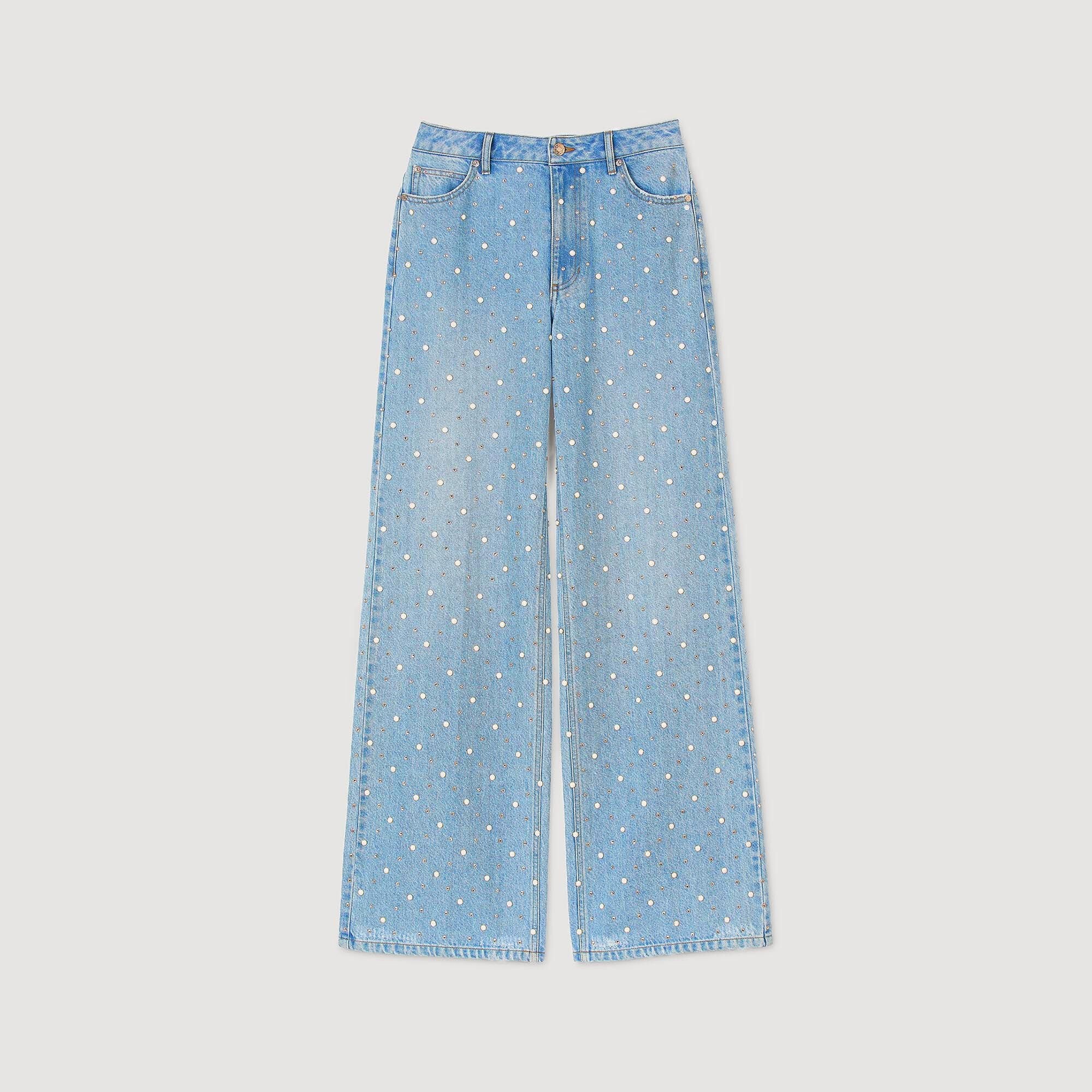 RHINESTONE AND BEADED JEANS - 6