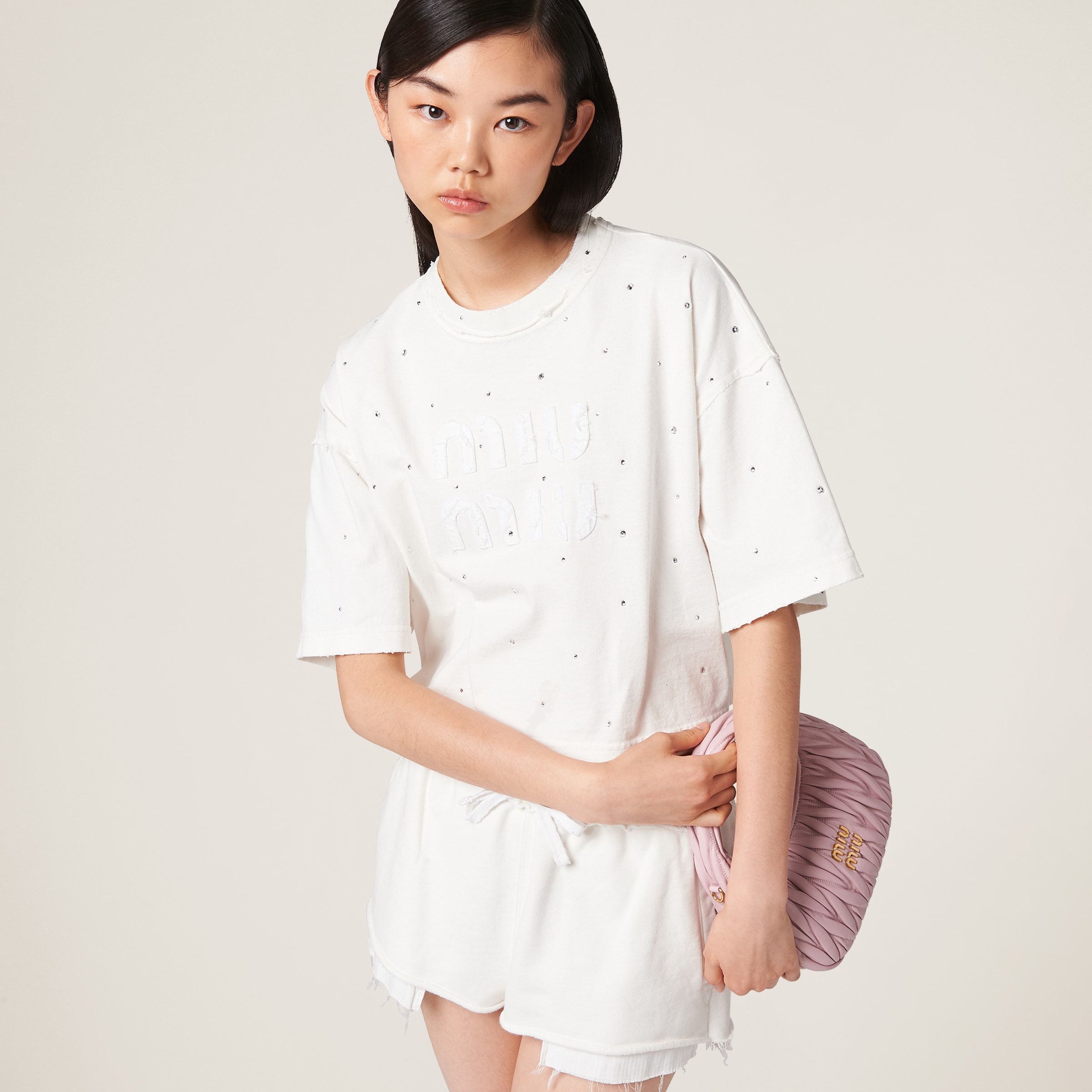 Cotton T-shirt with crystals - 4