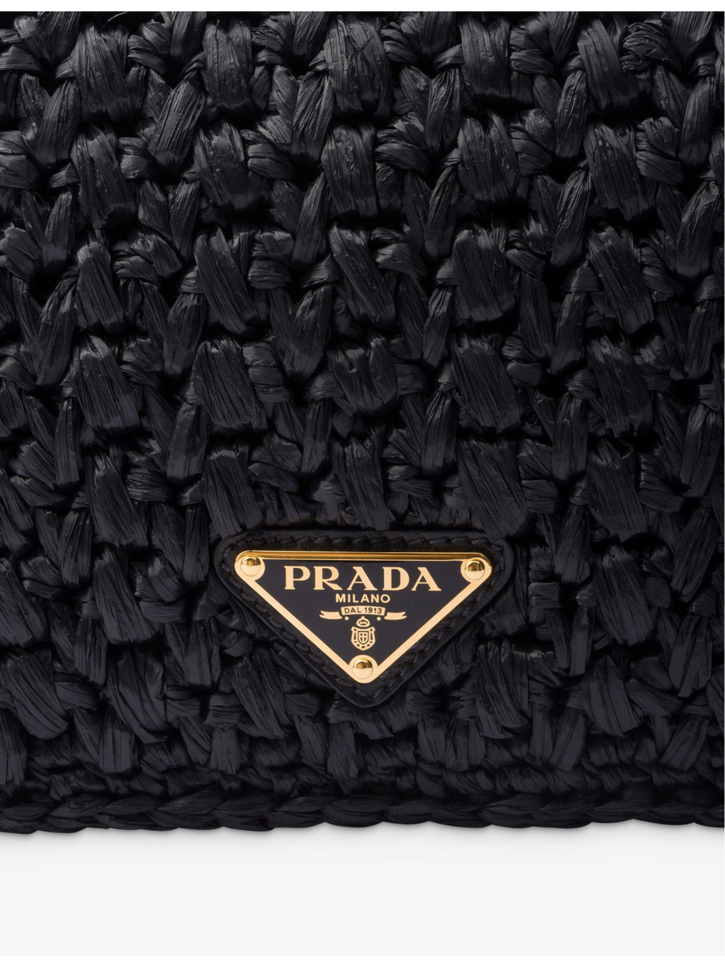 Logo-plaque raffia-effect woven shoulder bag - 2
