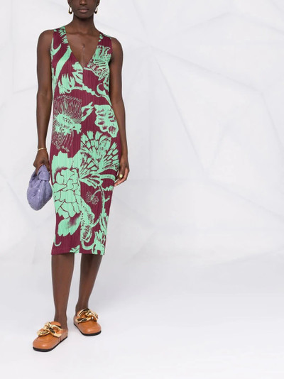 Pleats Please Issey Miyake floral-print pleated maxi dress outlook