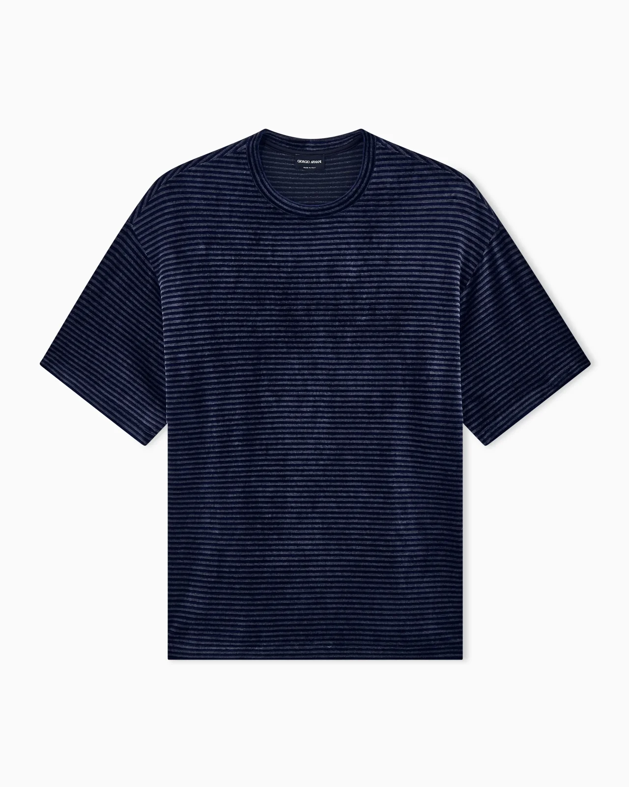 T-SHIRT REGULAR FIT IN STRIPED JACQUARD CHENILLE JERSEY - 1