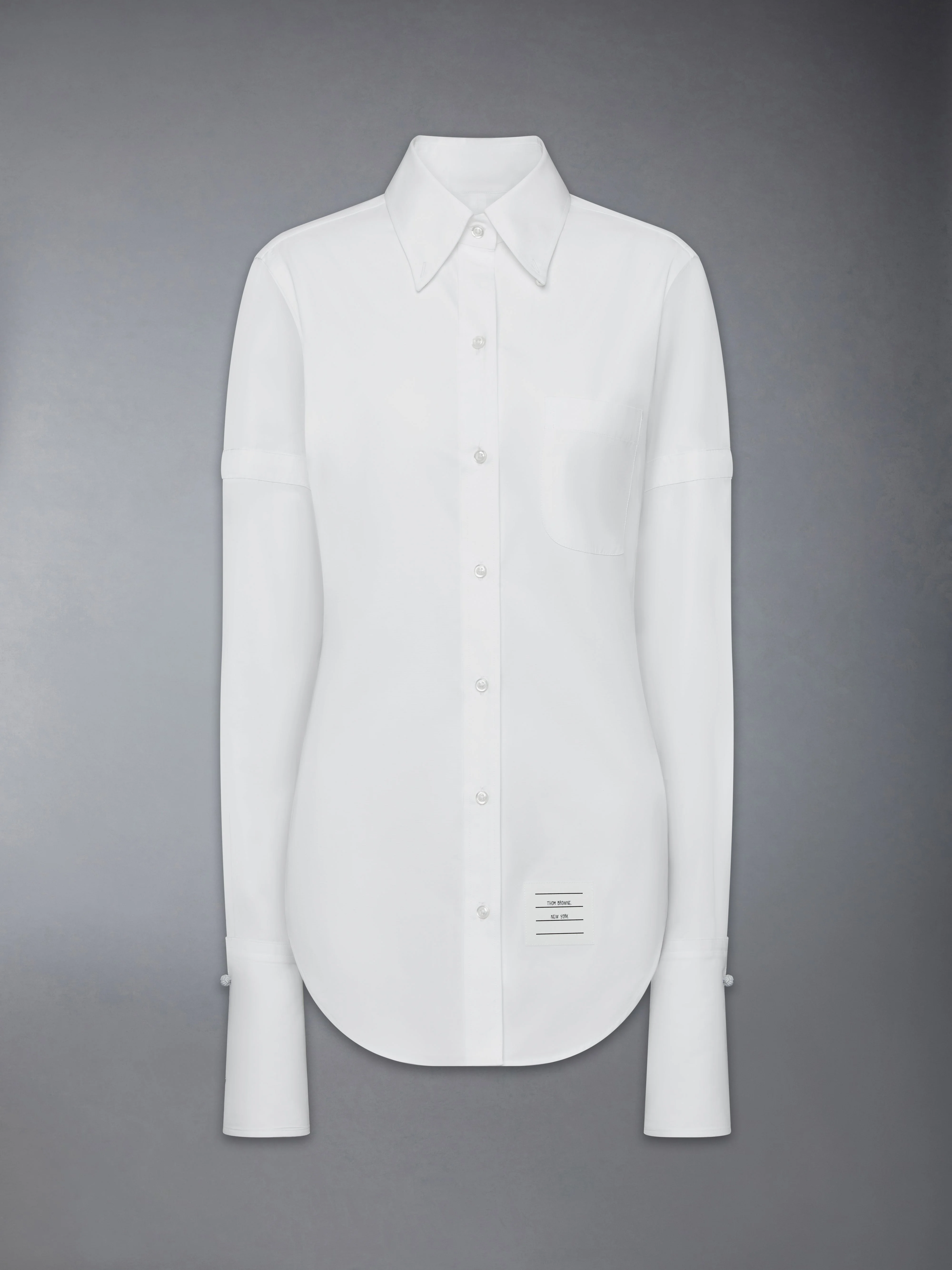 SOLID POPLIN ARMBAND FRENCH CUFF SHIRT - 1