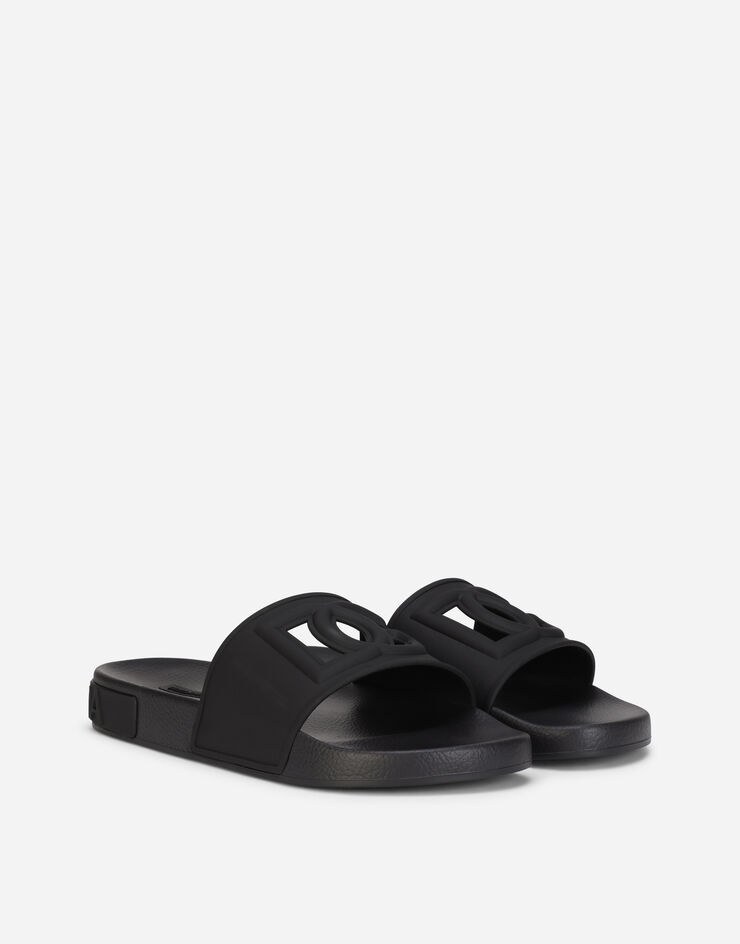 Rubber beachwear sliders with DG Millennials logo - 2