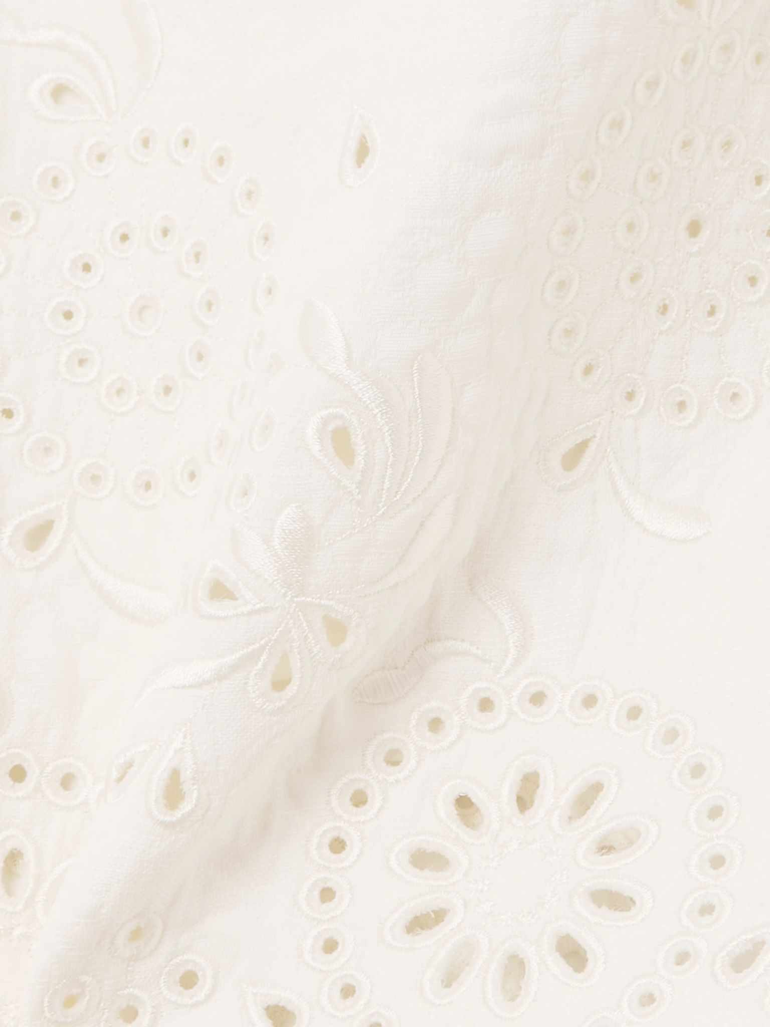 Scalloped quilted broderie anglaise cotton-blend mini skirt White - 5