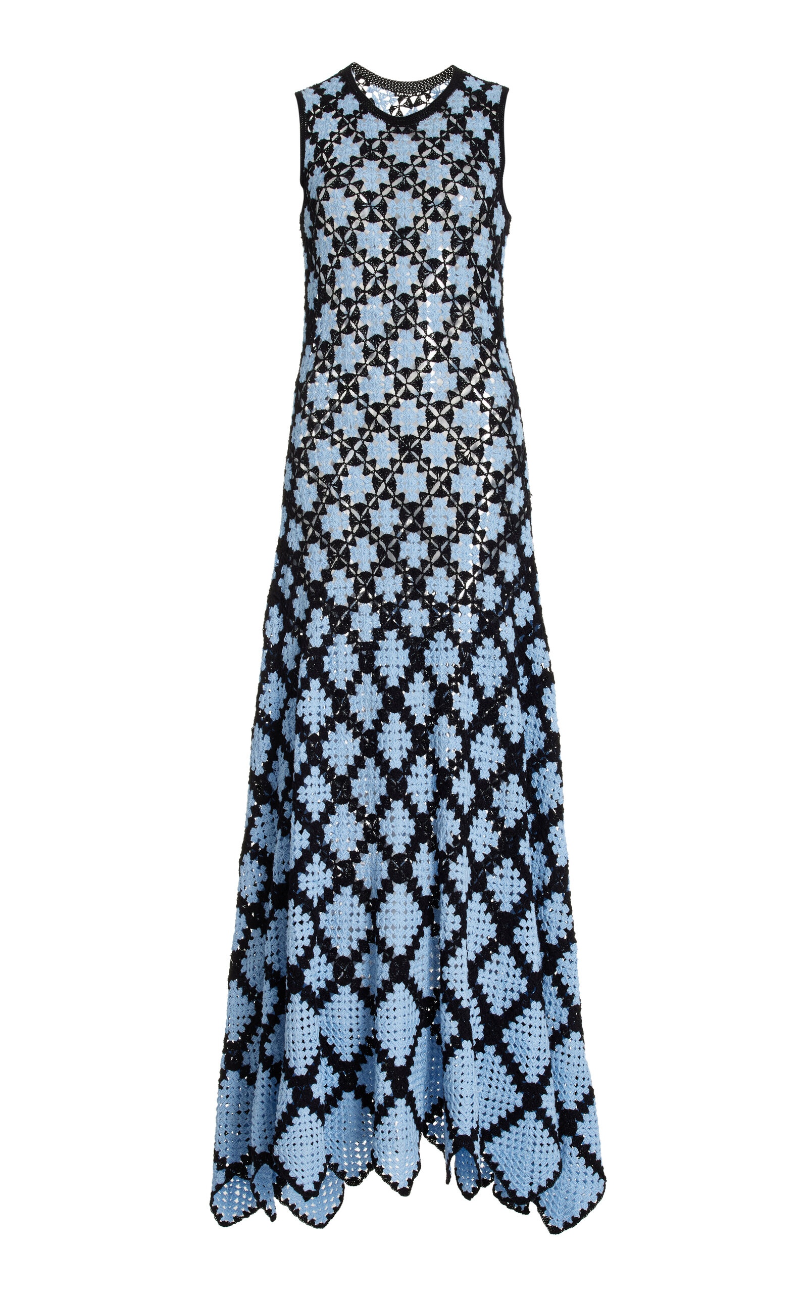 Ianna Crocheted Cotton Maxi Dress blue - 1