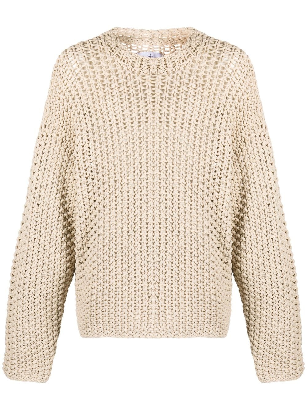 logo-print long-sleeve macramÃ© jumper - 1