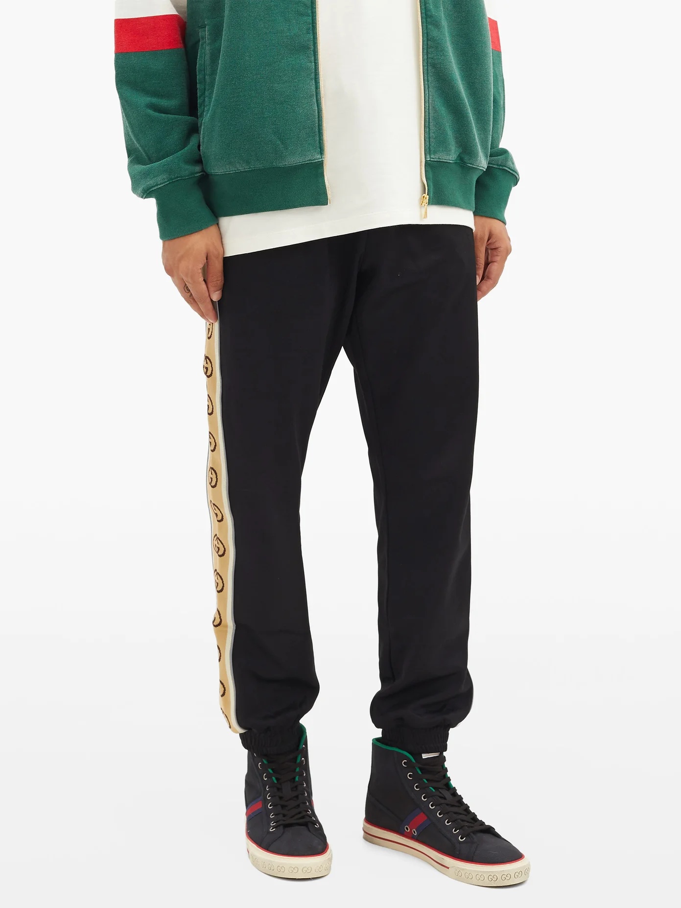 GG side-stripe jersey track pants - 6