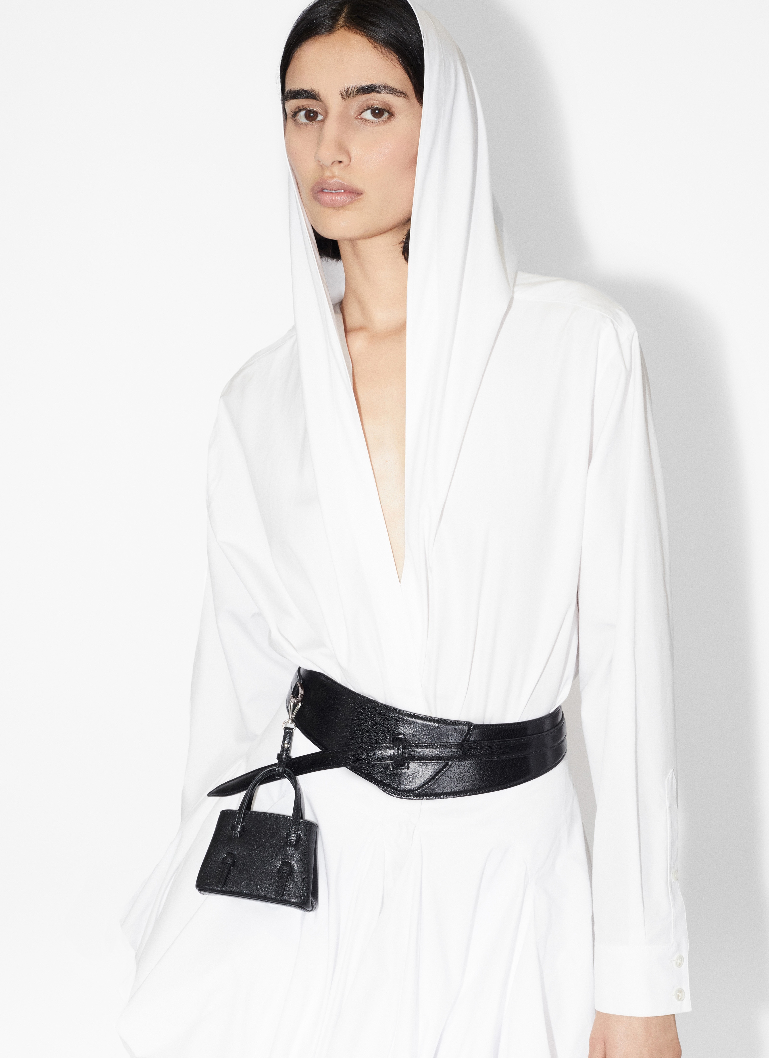 HOODED BODY SHIRT IN COTTON POPLIN - 6
