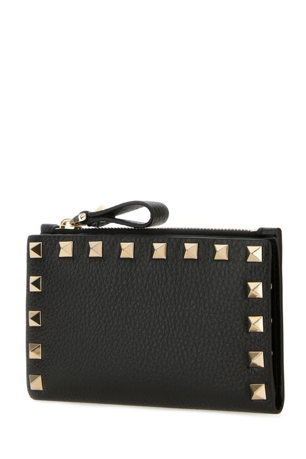 Black leather Rockstud wallet - 2