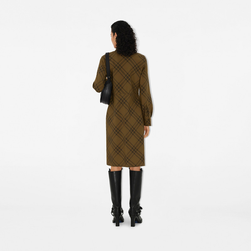 Check Wool Blend Shirt Dress 4