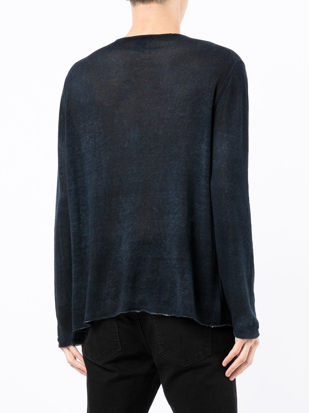 long-sleeve linen-blend top - 4