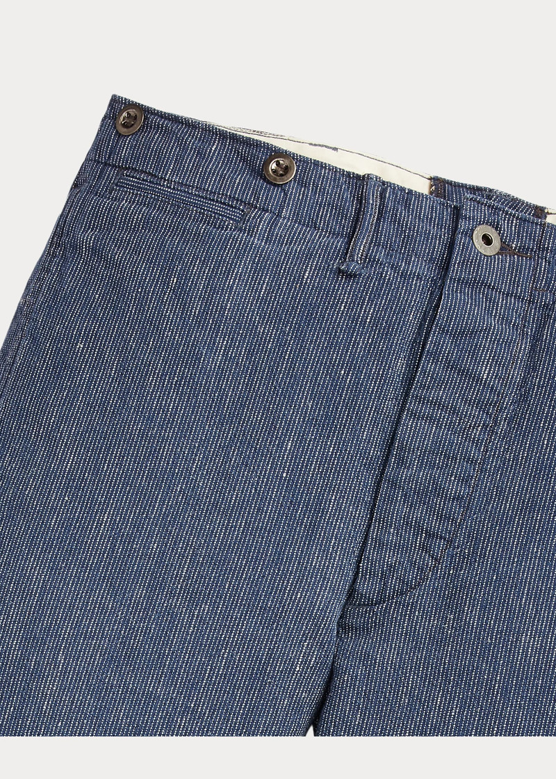 RRL by Ralph Lauren Indigo Linen-Cotton Officer's Pant - 648408