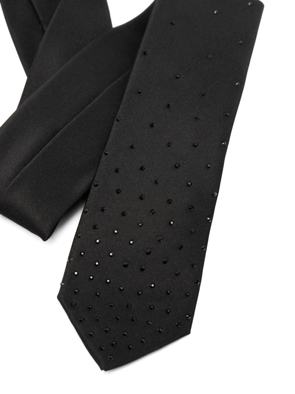 rhinestone-embellished silk tie - 2