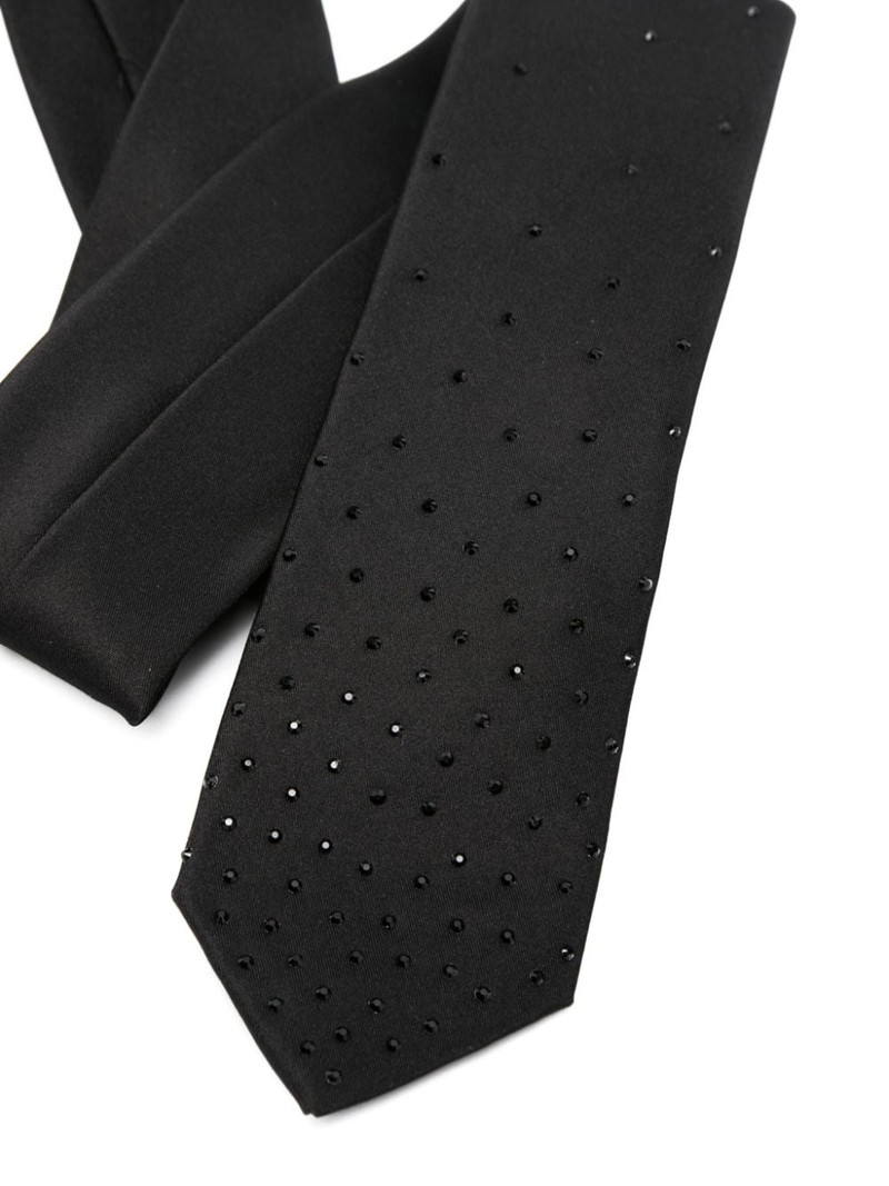 DSQUARED2 rhinestone-embellished silk tie outlook