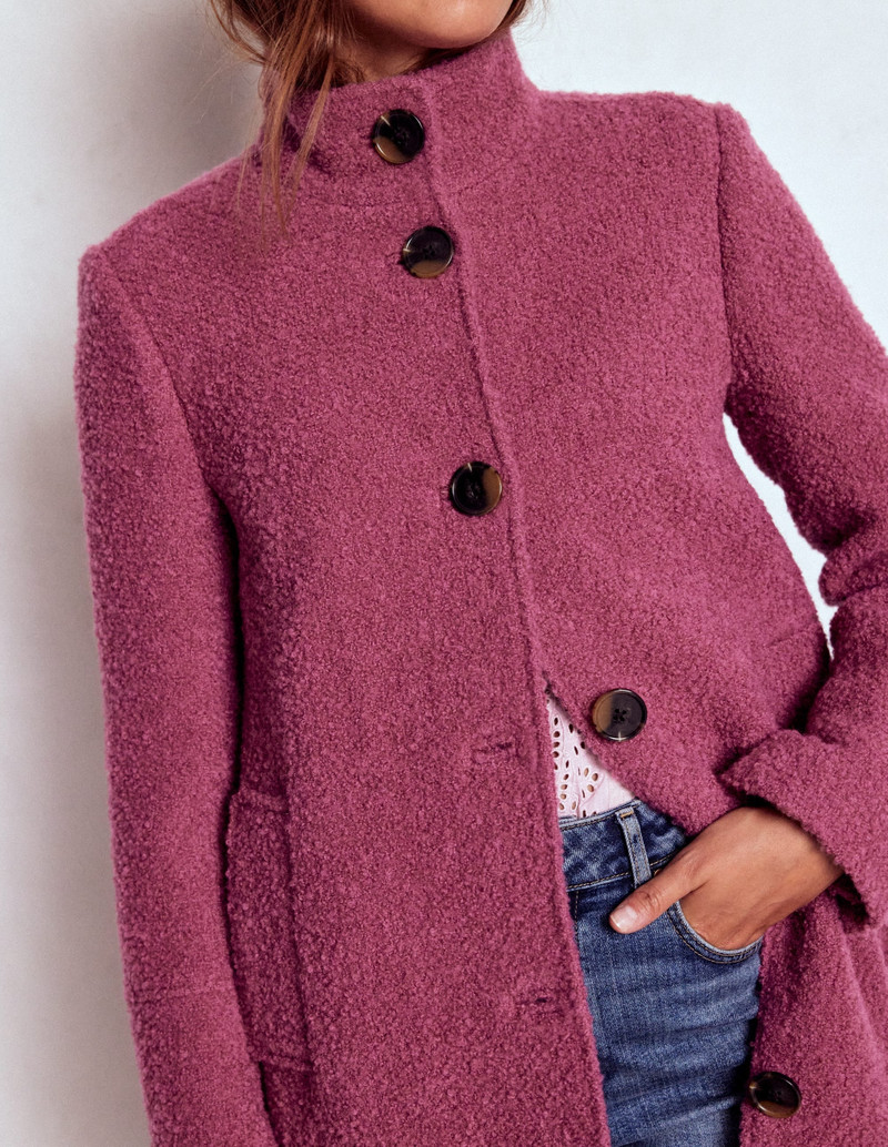 Funnel Neck Coat-Pink Heather 3