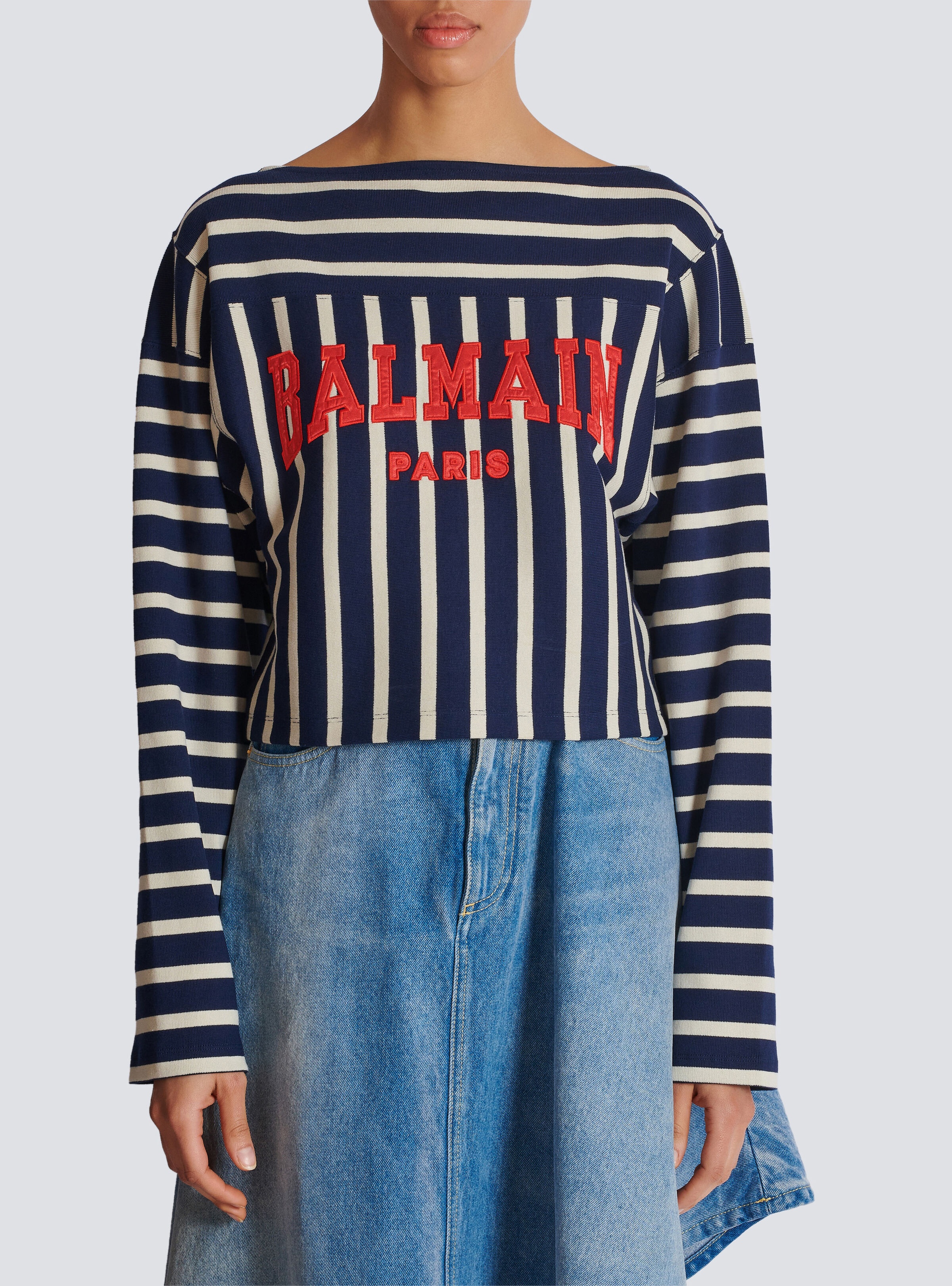 Striped Balmain Baseball top - 5