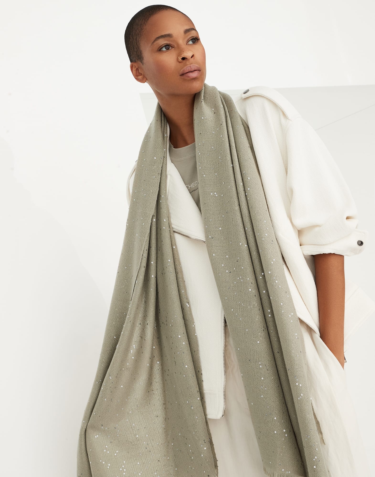 Cashmere and silk Diamond yarn scarf - 4