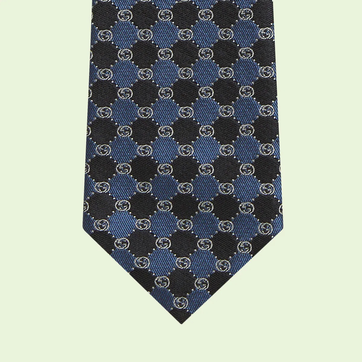 Interlocking G square chain silk jacquard tie - 4