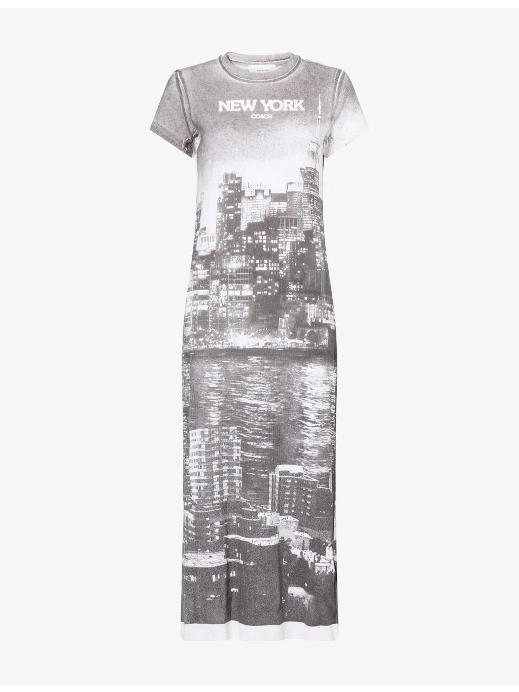 Postcard Graphic Cotton T-Shirt Dress - 1