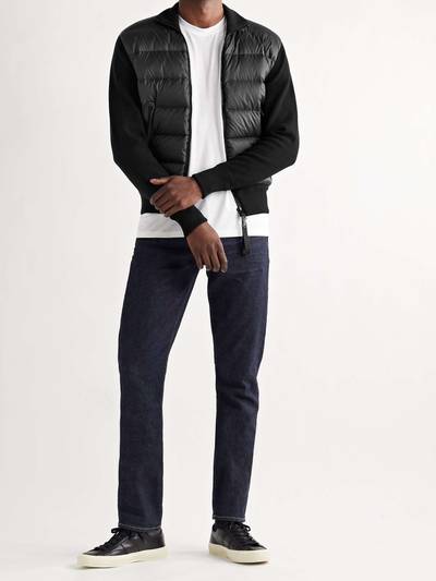 TOM FORD Slim-Fit Leather-Trimmed Ribbed Wool and Quilted Shell Down Jacket outlook