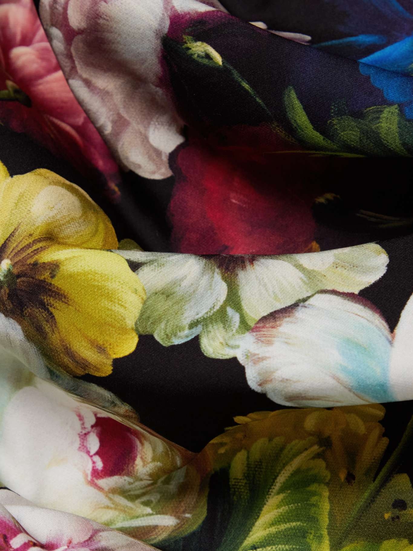Ruched floral-print stretch-silk charmeuse midi dress - 5